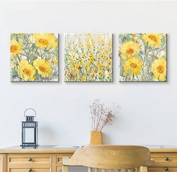 Amazon.co.jp: 黄色の花の絵 いポップな絵画 アートパネル